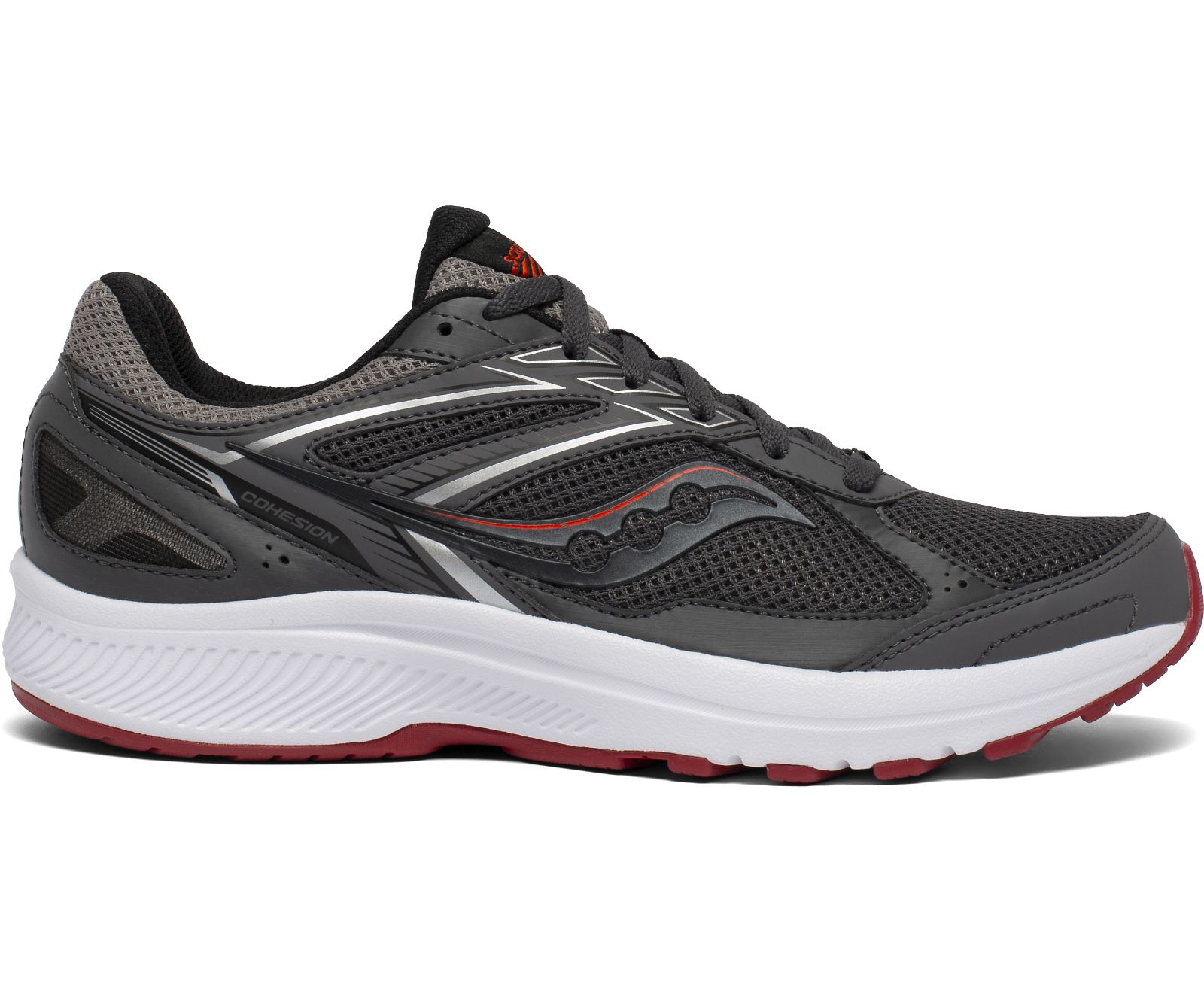 Men's Saucony Cohesion 14 Running Shoes Grey / Red | Singapore 454SGLO